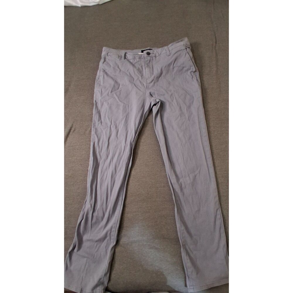 RSQ Men’s 33x32 Gray Slim Fit Chino Pants Stretch Cotton Casual Trousers